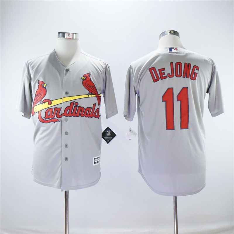 Men St.Louis Cardinals 11 Dejong Grey Game MLB Jerseys